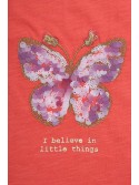 Girls\' T-shirt with a coral butterfly NDZ8110 - Online store - Boutique